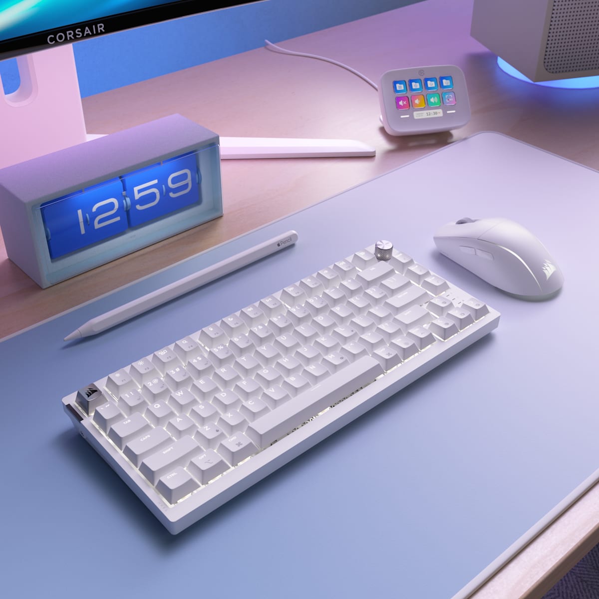 Corsair K65 Plus 75% RGB Mechanical Gaming Keyboard for Mac and PC – Frost White — фото 2