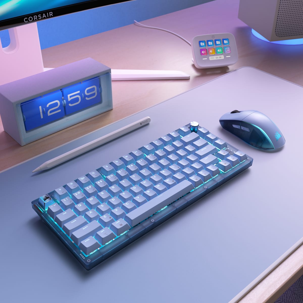 Corsair K65 Plus 75% RGB Mechanical Gaming Keyboard – Glacier Blue — фото 2