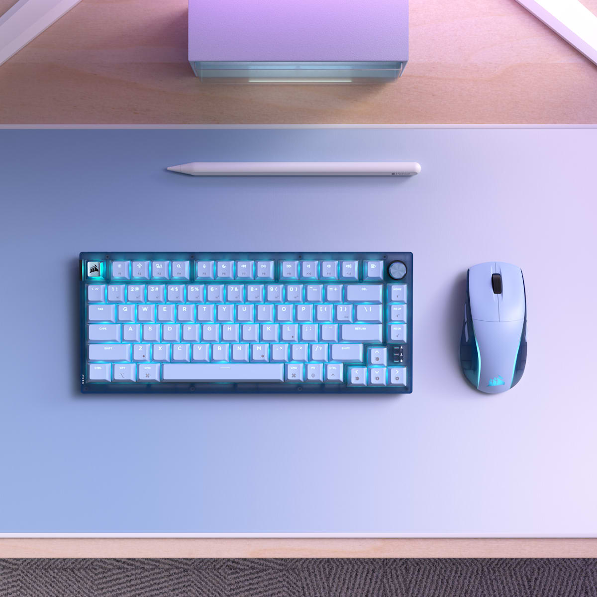 Corsair K65 Plus 75% RGB Mechanical Gaming Keyboard – Glacier Blue — фото 3