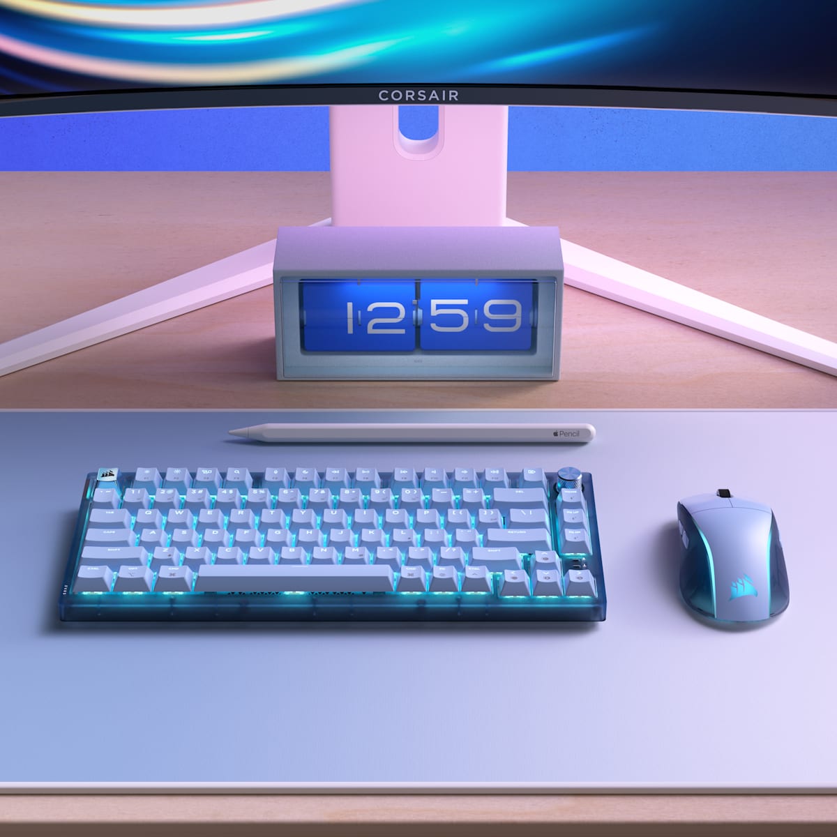 Corsair K65 Plus 75% RGB Mechanical Gaming Keyboard – Glacier Blue — фото 4