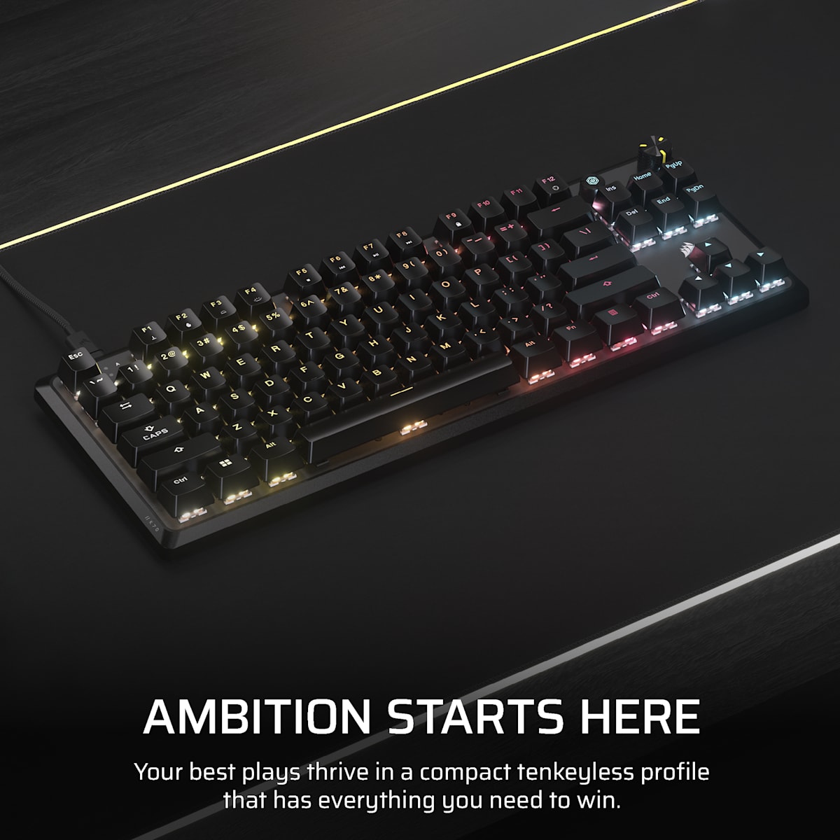 Corsair K70 Core Tkl Rgb Mechanical Gaming Keyboard, цвет: Na - North American Layout — фото 2