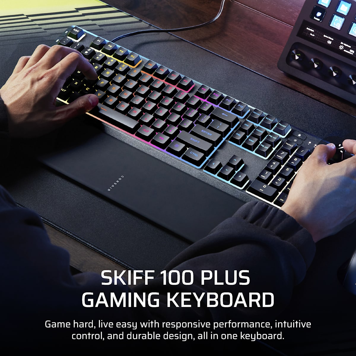 Corsair Skiff 100 Plus Gaming Keyboard, цвет: Na - North American Layout — фото 2