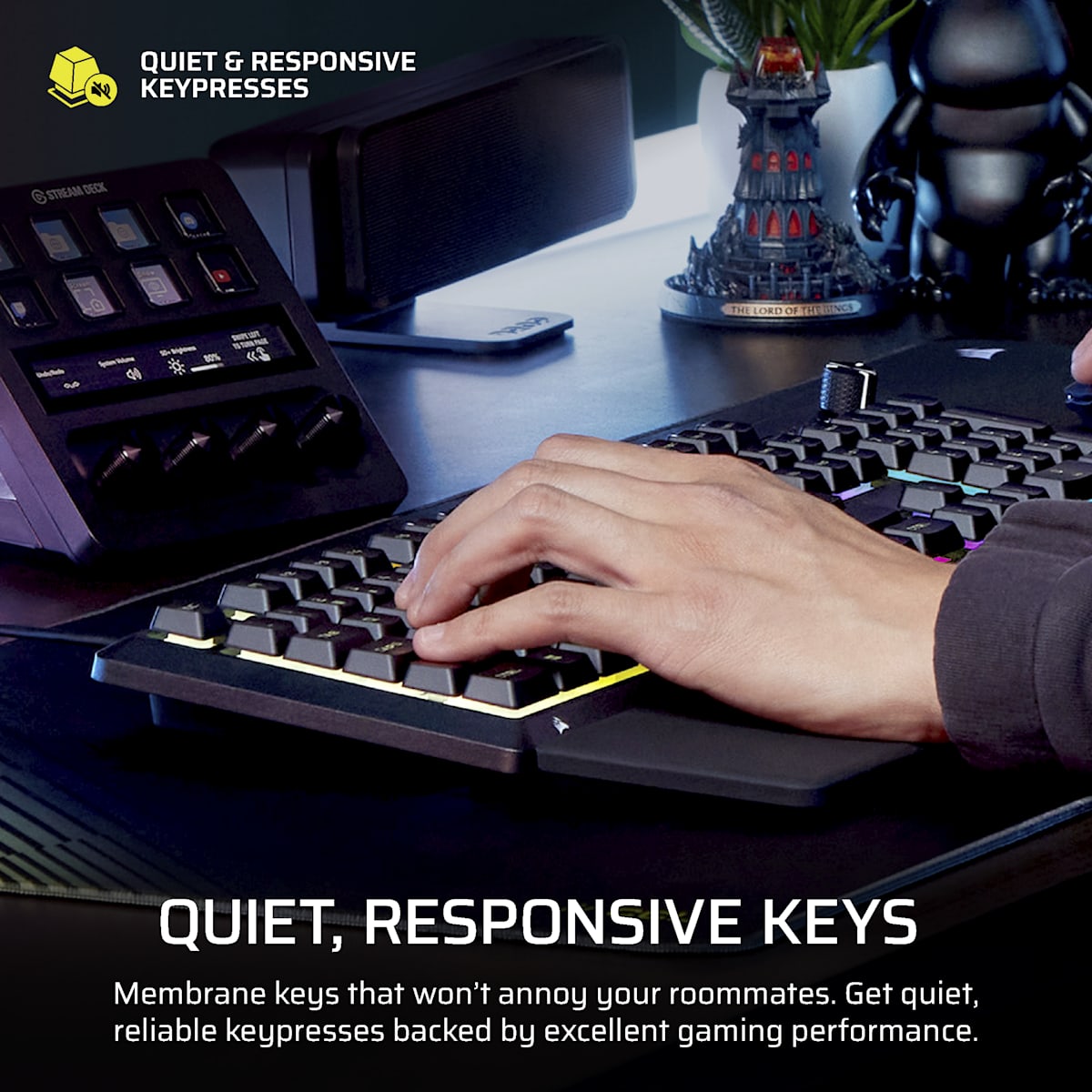 Corsair Skiff 100 Gaming Keyboard, цвет: Na - North American Layout — фото 7