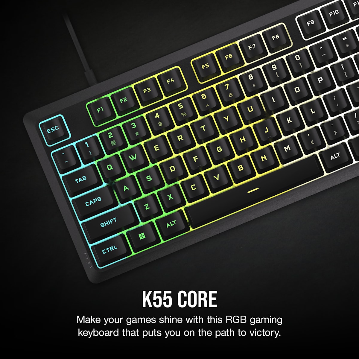 Corsair K55 Core Rgb Gaming Keyboard, цвет: Чёрный — фото 2