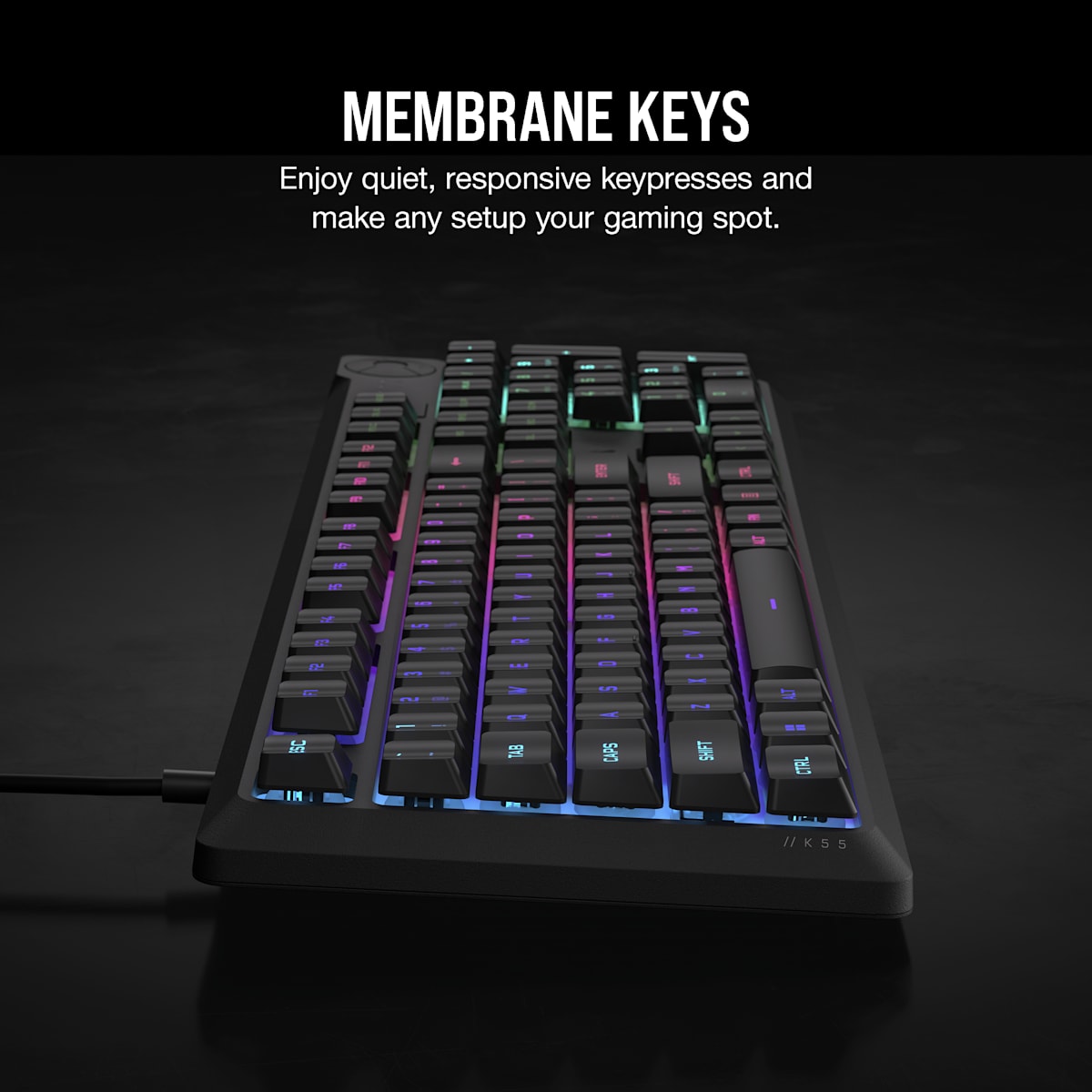 Corsair K55 Core Rgb Gaming Keyboard, цвет: Чёрный — фото 4