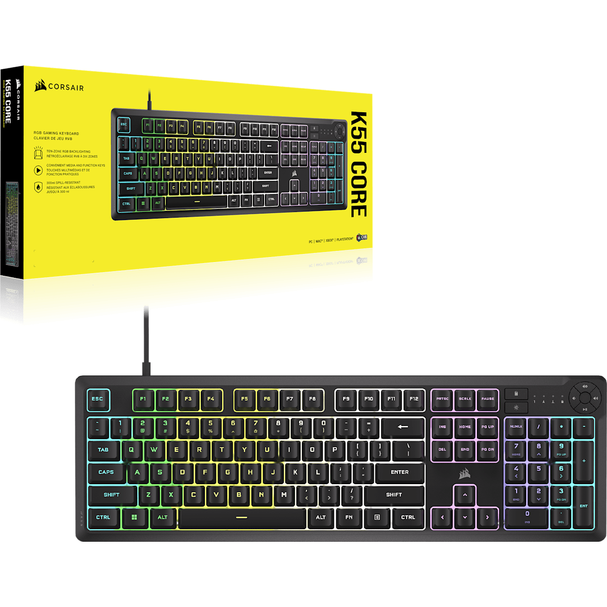 Corsair K55 Core Rgb Gaming Keyboard, цвет: Чёрный — фото 7