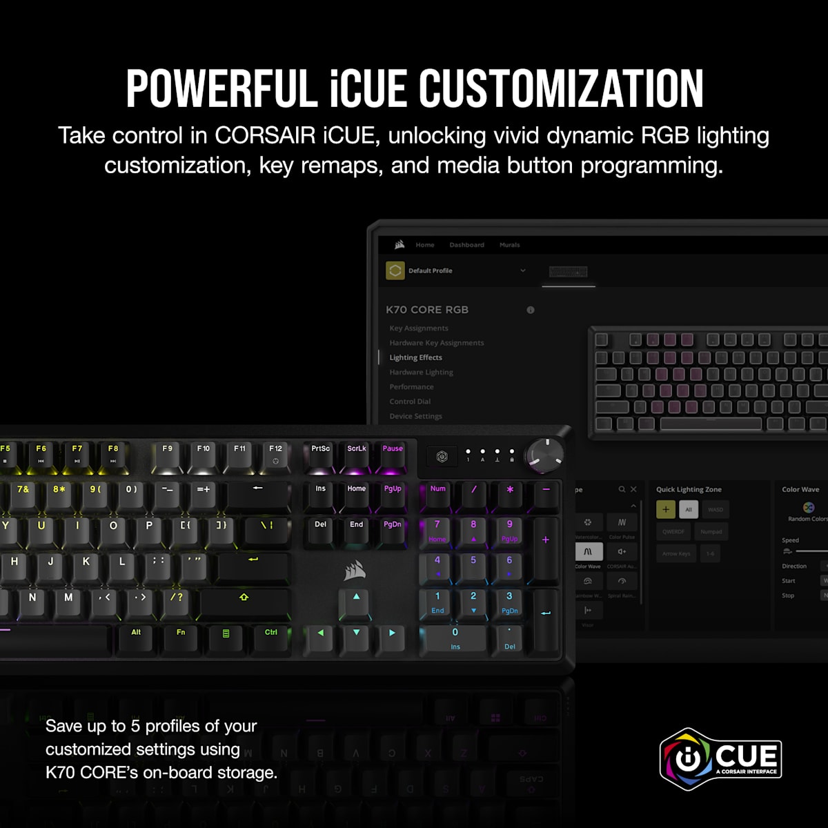 Corsair K70 Core Rgb Mechanical Gaming Keyboard — Steel Grey, цвет: Стальной серый — фото 6