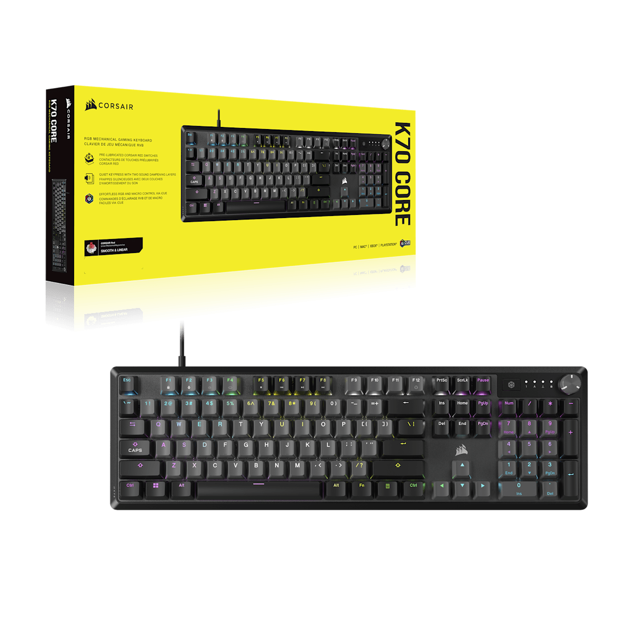 Corsair K70 Core Rgb Mechanical Gaming Keyboard — Steel Grey, цвет: Стальной серый — фото 8