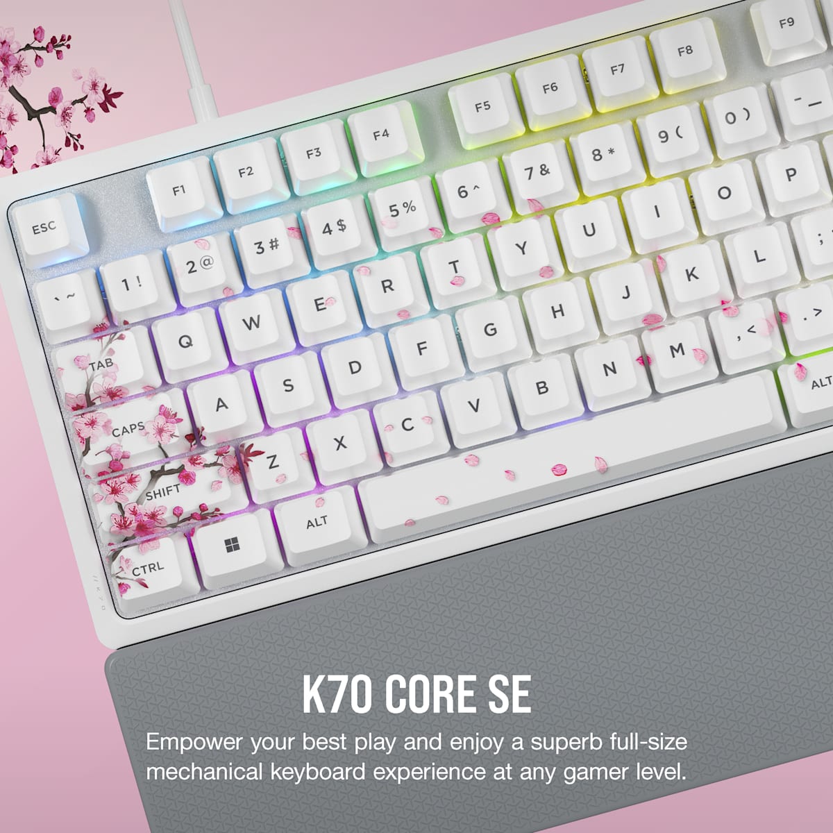 Corsair K70 Core SE RGB Mechanical Gaming Keyboard, цвет: Вишнёвый, вариант 1 — фото 2