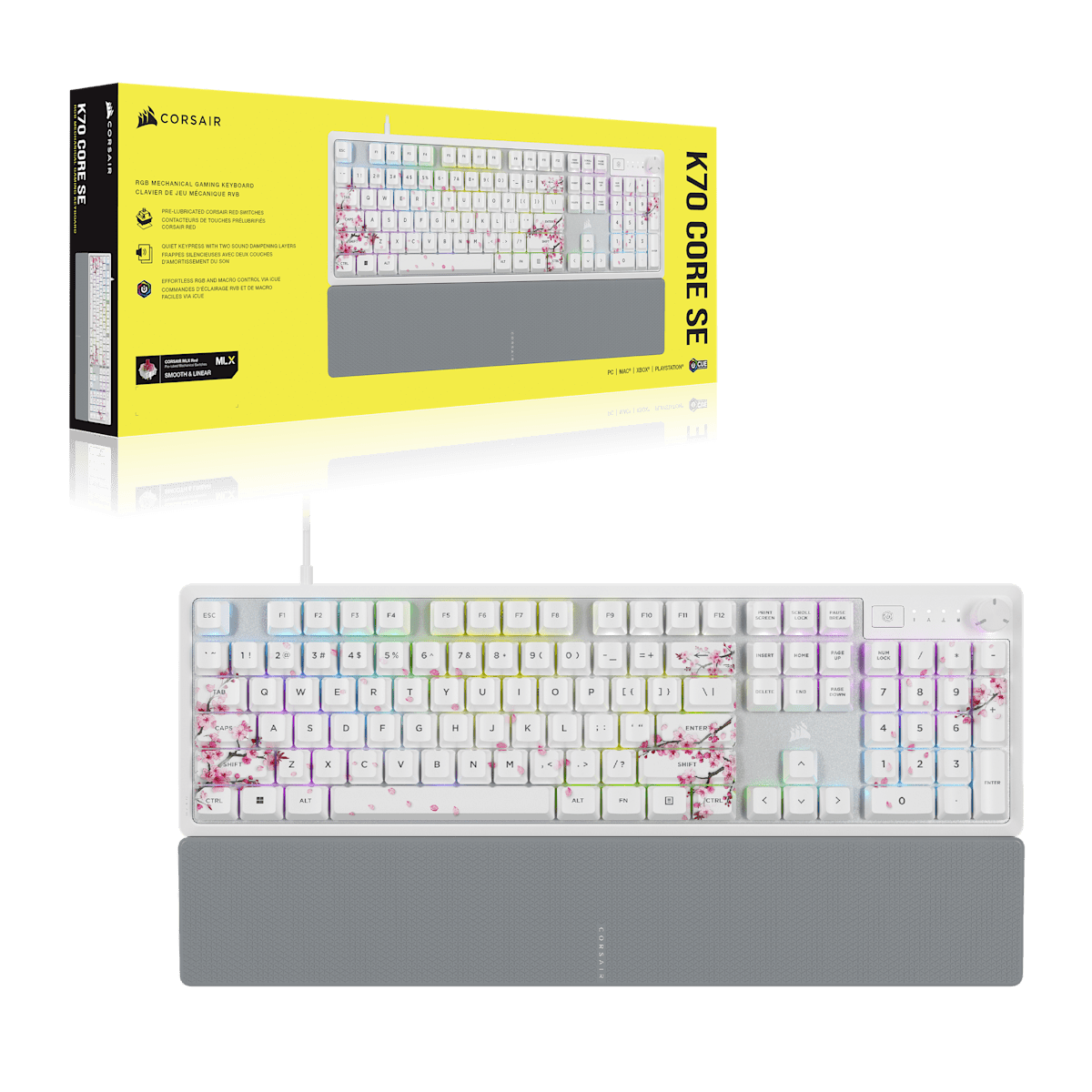 Corsair K70 Core SE RGB Mechanical Gaming Keyboard, цвет: Вишнёвый, вариант 1 — фото 10