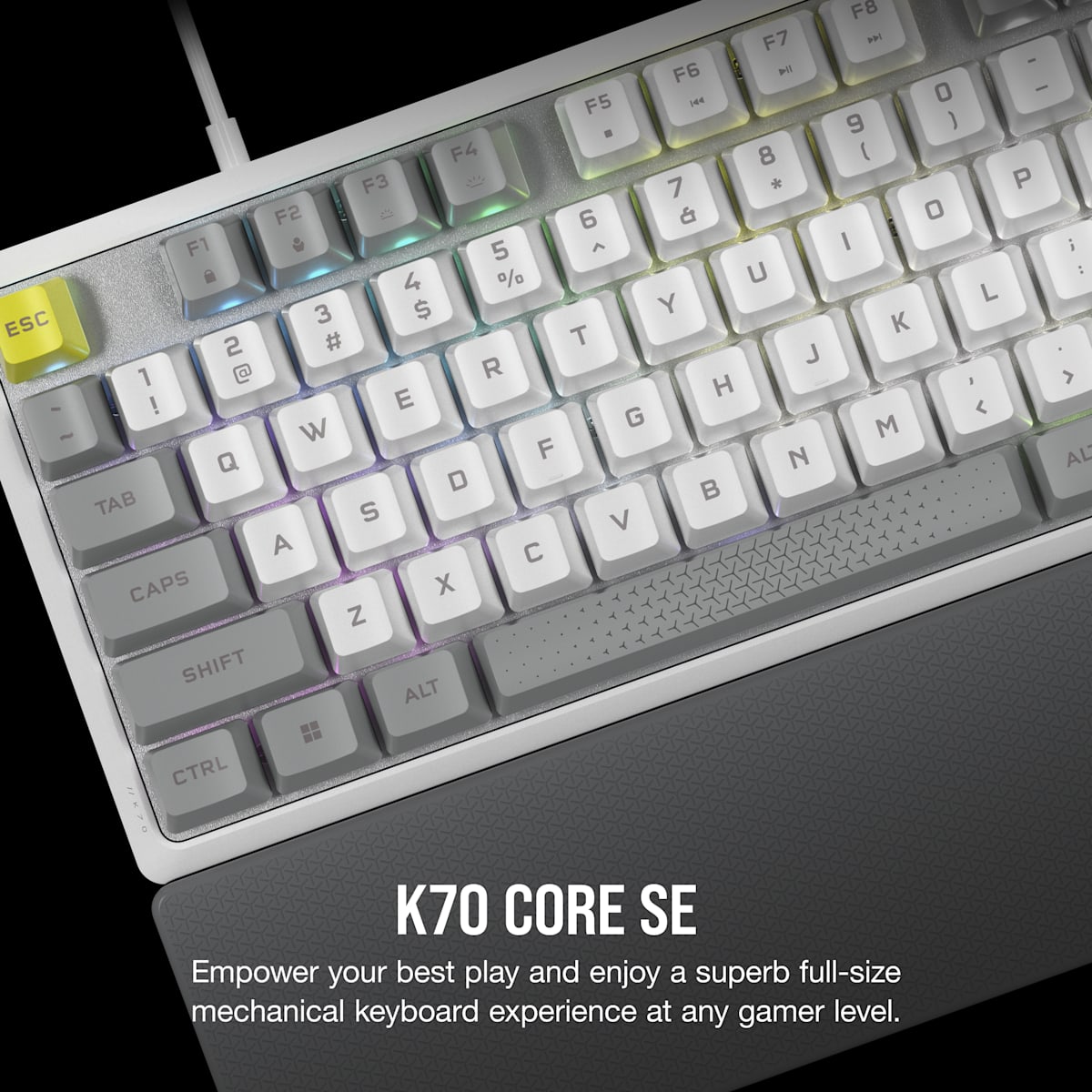 Corsair K70 Core SE RGB Mechanical Gaming Keyboard with Palm Rest, цвет: Белый — фото 2