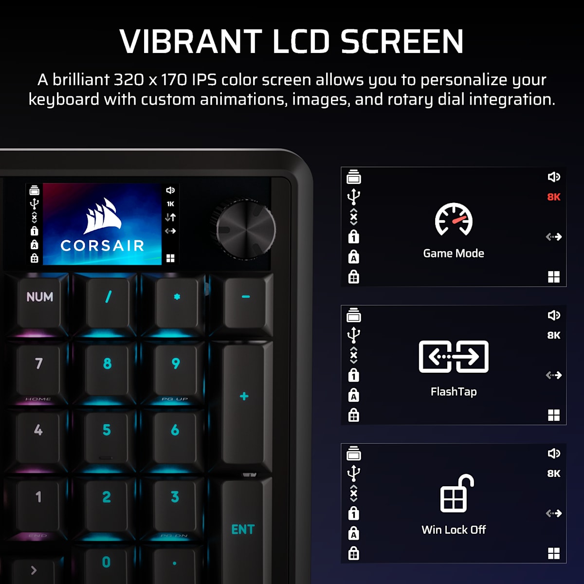 Corsair Vanguard Pro 96 Hall Effect Gaming Keyboard, цвет: Чёрный — фото 6