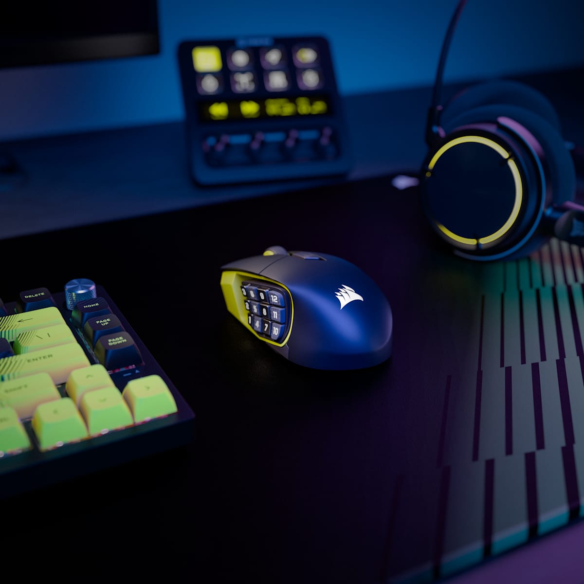 Corsair Scimitar Elite Wireless SE MMO Gaming Mouse, цвет: Чёрный жёлтый — фото 7