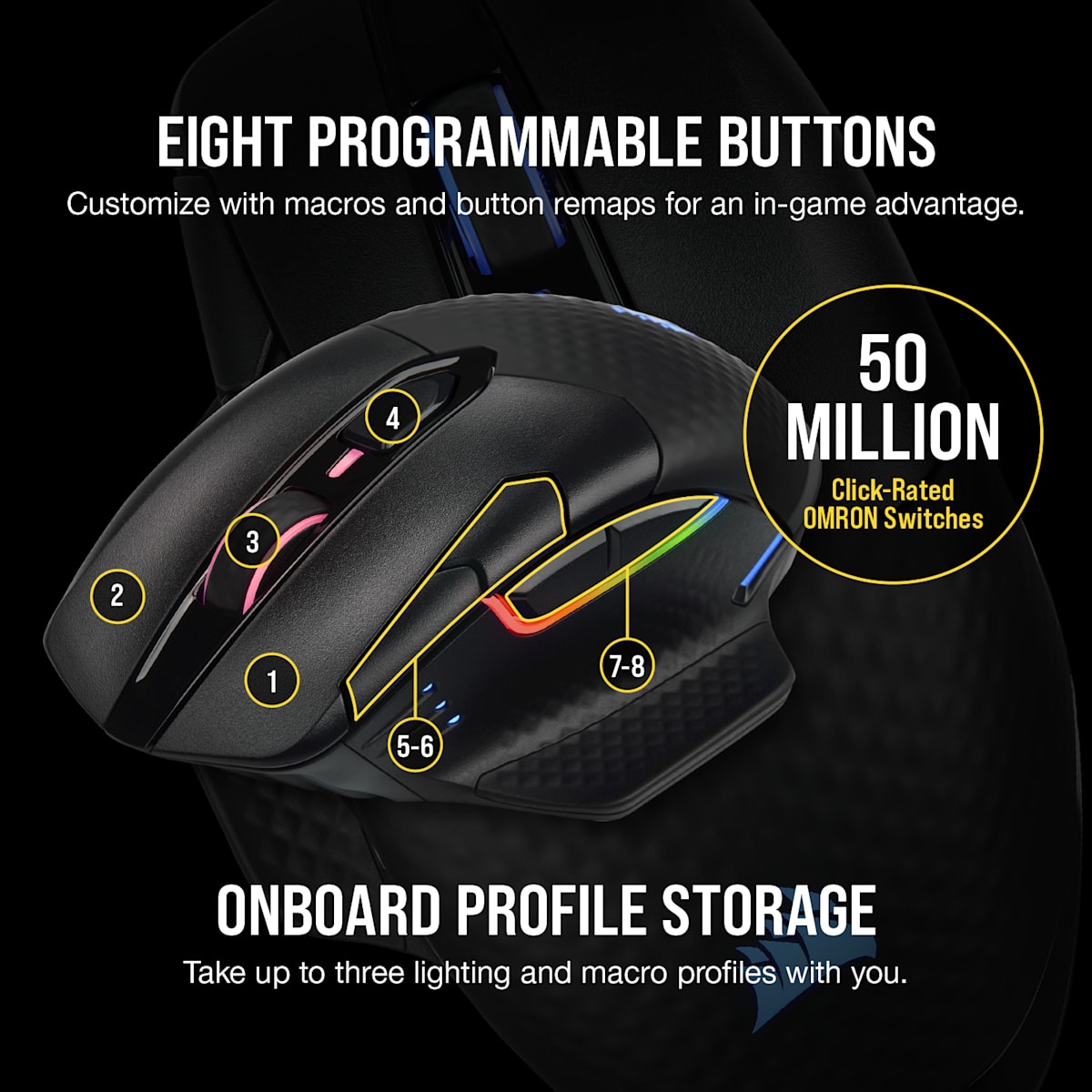 Corsair Dark Core Rgb Pro SE Wireless Gaming Mouse — фото 8