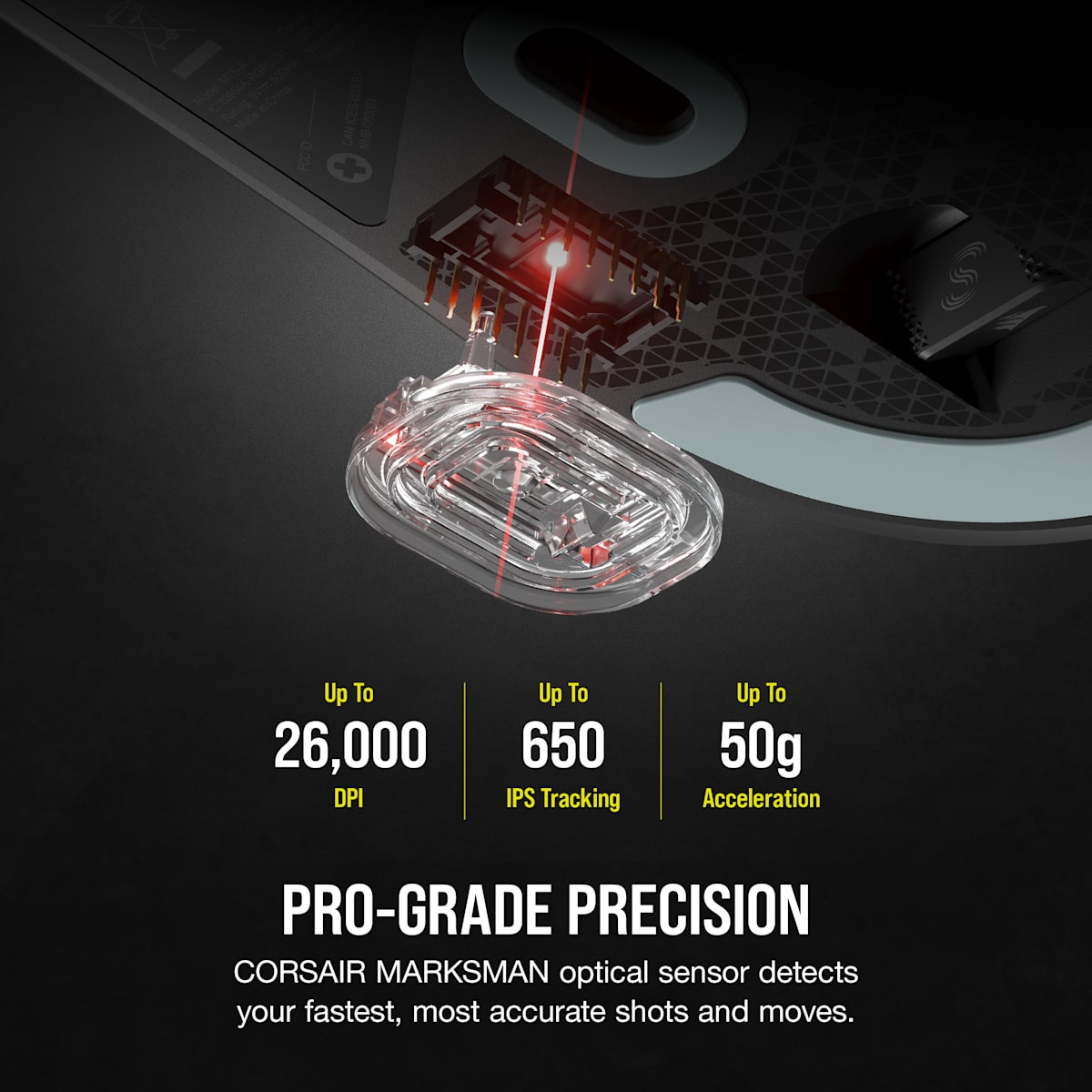 Corsair M75 Air Wireless Ultra-Lightweight Gaming Mouse, цвет: Чёрный — фото 4