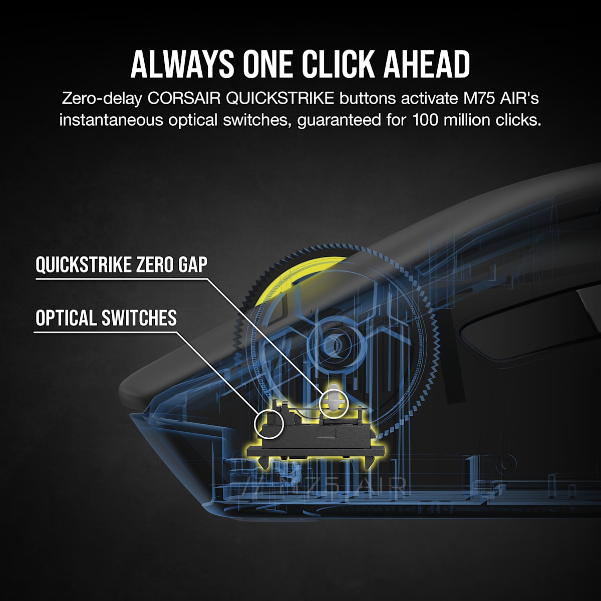 Corsair M75 Air Wireless Ultra-Lightweight Gaming Mouse, цвет: Чёрный — фото 5