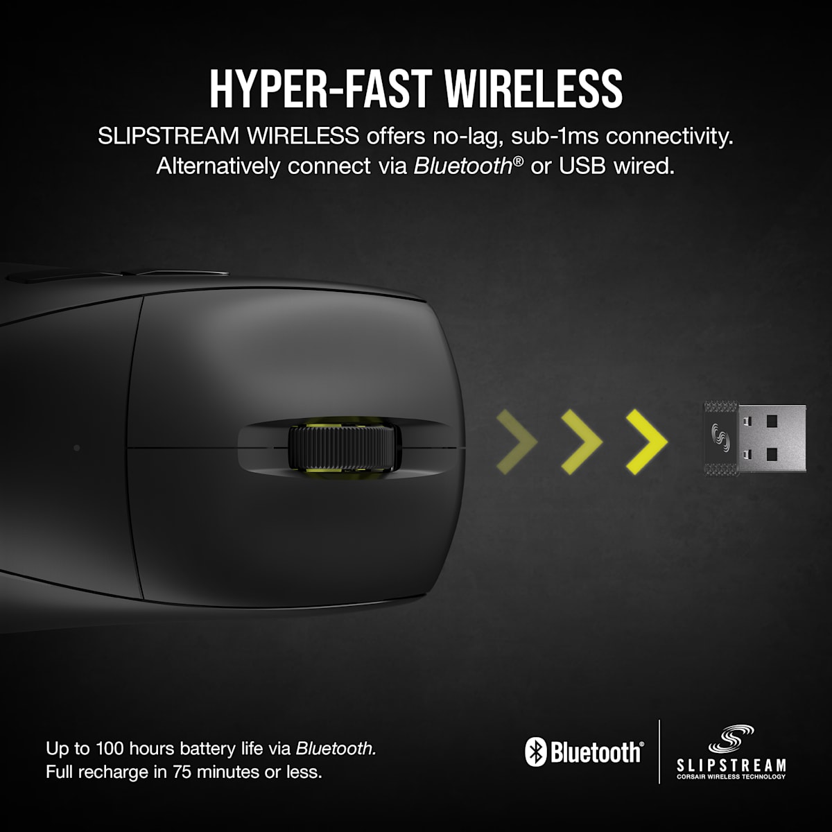 Corsair M75 Air Wireless Ultra-Lightweight Gaming Mouse, цвет: Чёрный — фото 6