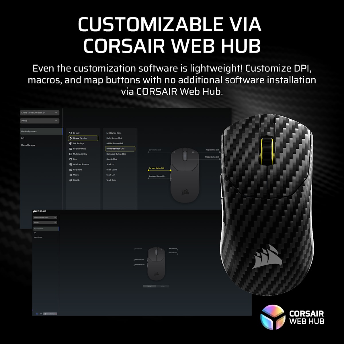 Corsair Sabre v2 Pro Carbon Fiber Wireless Gaming Mouse – Black — фото 9