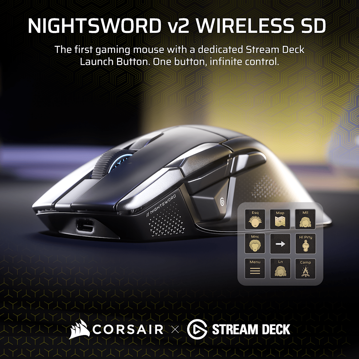 Corsair Nightsword v2 Wireless SD Stream Deck Gaming Mouse — фото 2