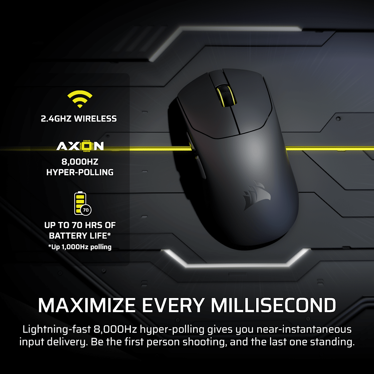 Corsair Sabre v2 Pro Ultralight Wireless Gaming Mouse, цвет: Чёрный — фото 5