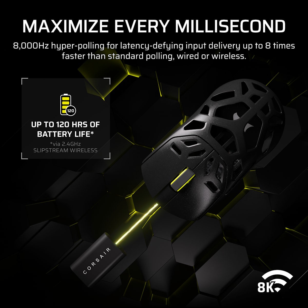 Corsair Sabre v2 Pro Wireless Magnesium Alloy Gaming Mouse, цвет: Чёрный — фото 5