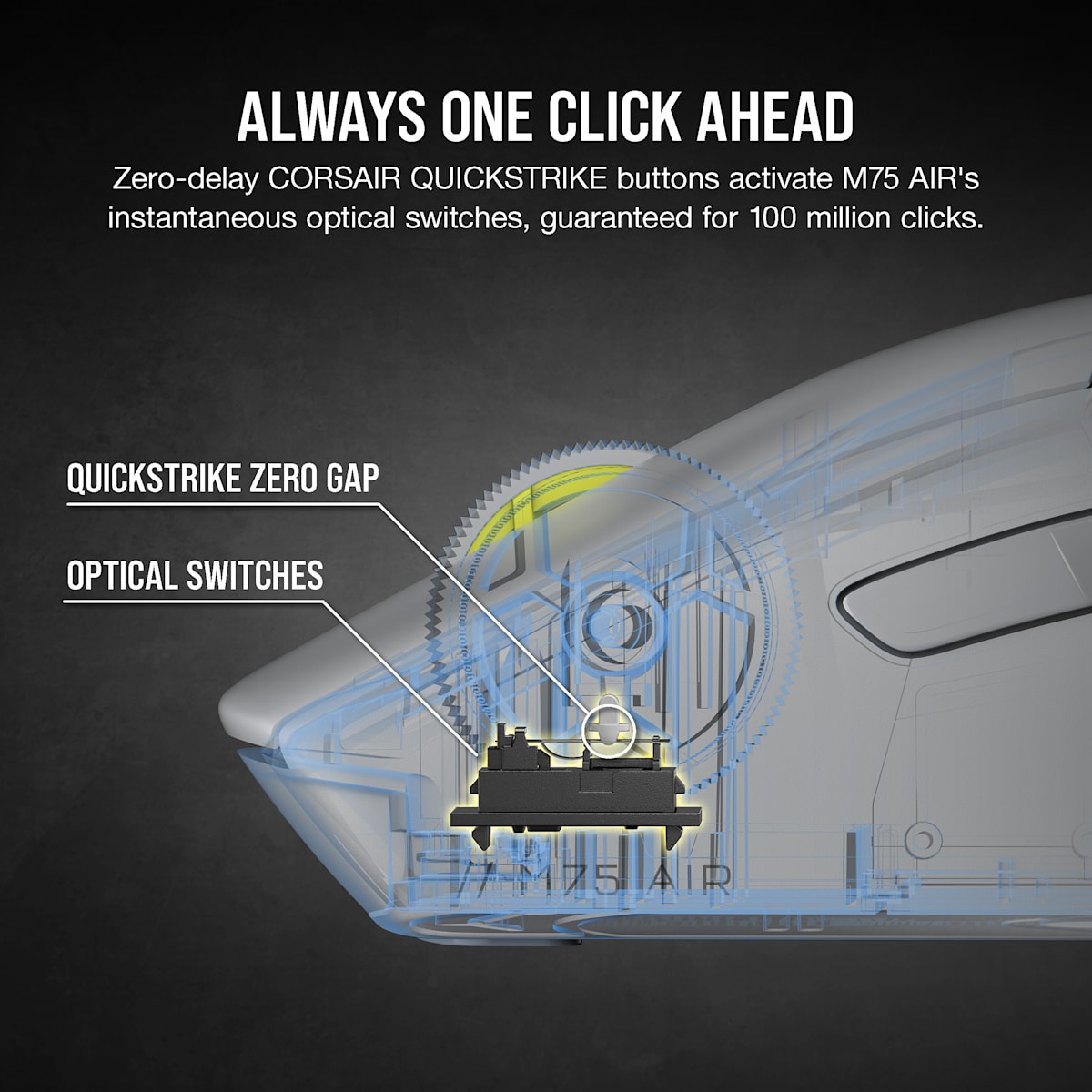 Corsair M75 Air Wireless Ultra-Lightweight Gaming Mouse — Light, цвет: Серый — фото 5