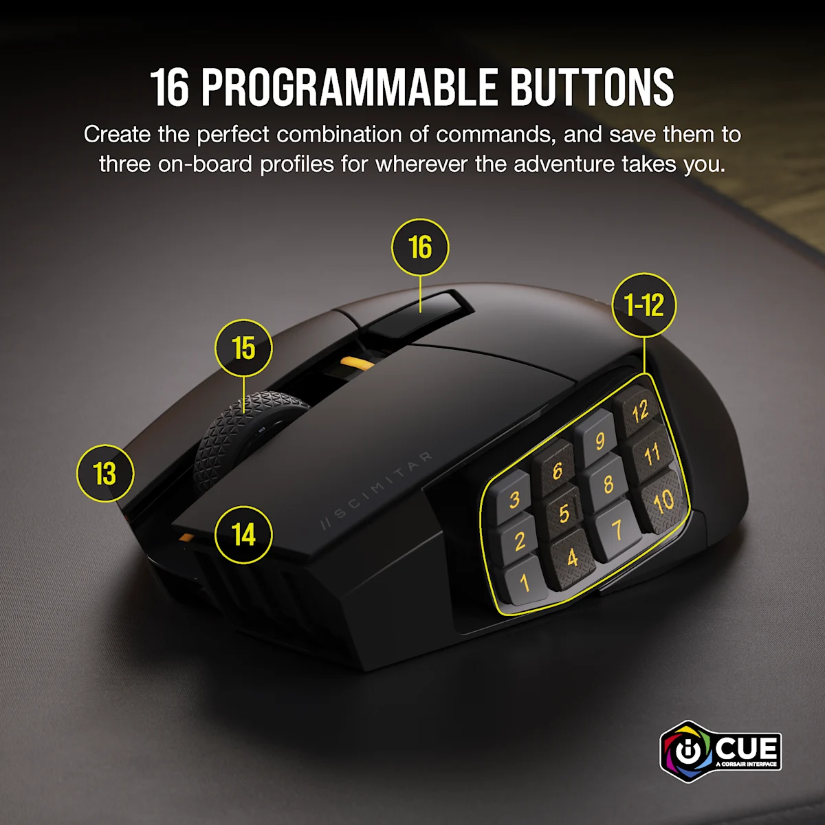 Corsair Scimitar Elite Wireless Mmo Gaming Mouse — фото 3