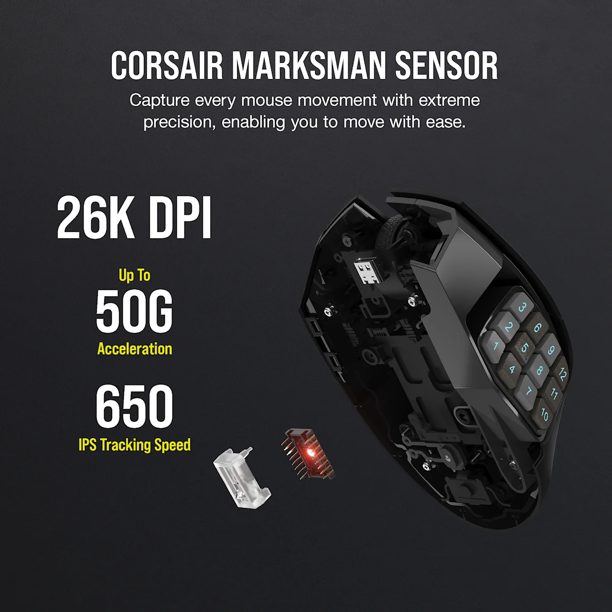 Corsair Scimitar Elite Wireless Mmo Gaming Mouse — фото 6