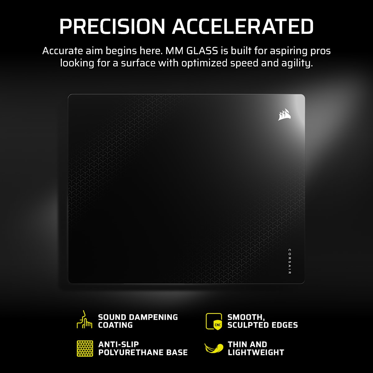 Corsair MM Glass Large Precision Gaming Mouse Pad, цвет: Чёрный — фото 2