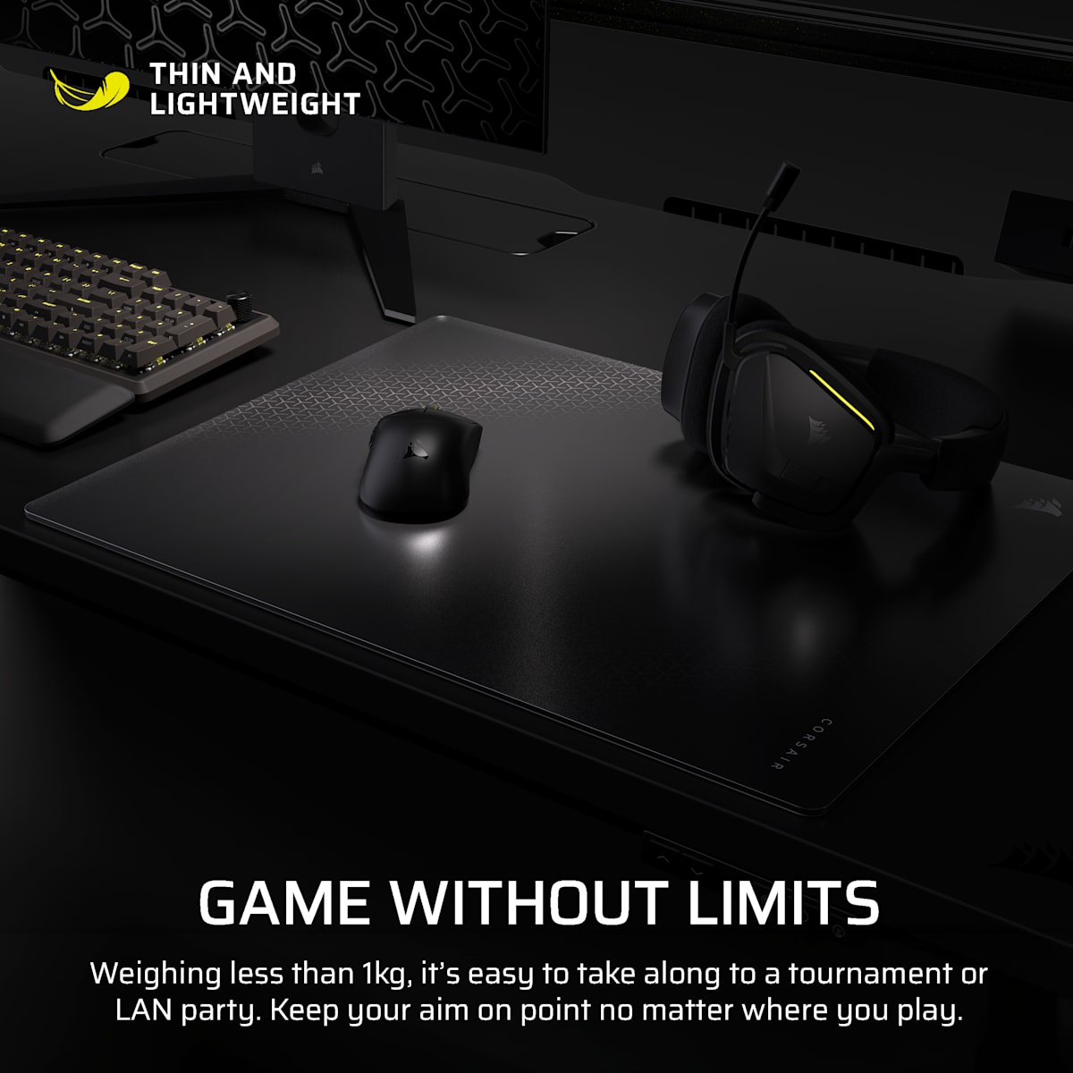Corsair MM Glass Large Precision Gaming Mouse Pad, цвет: Чёрный — фото 7