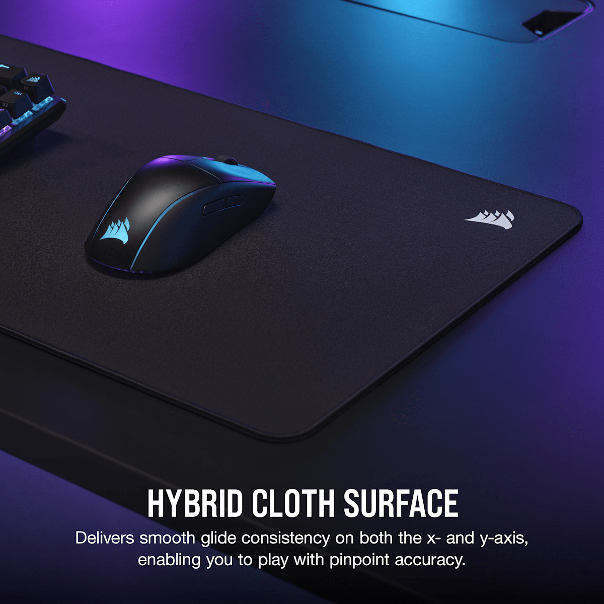Corsair MM500 v2 Hybrid Cloth Gaming Mouse Pad, цвет: Чёрный / Extended — фото 3