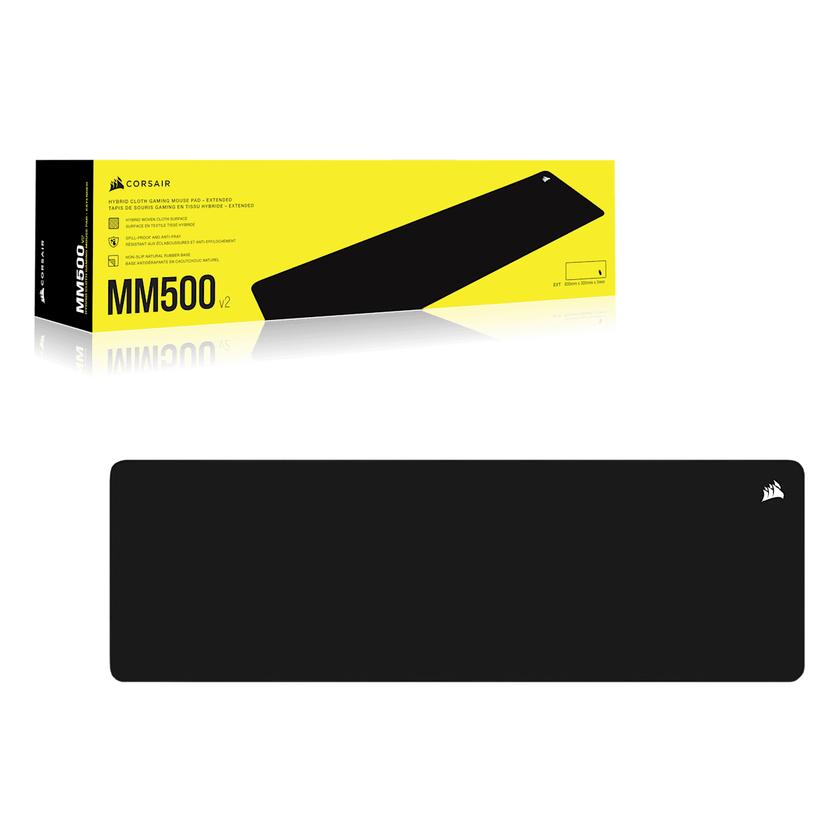 Corsair MM500 v2 Hybrid Cloth Gaming Mouse Pad, цвет: Чёрный / Extended — фото 7