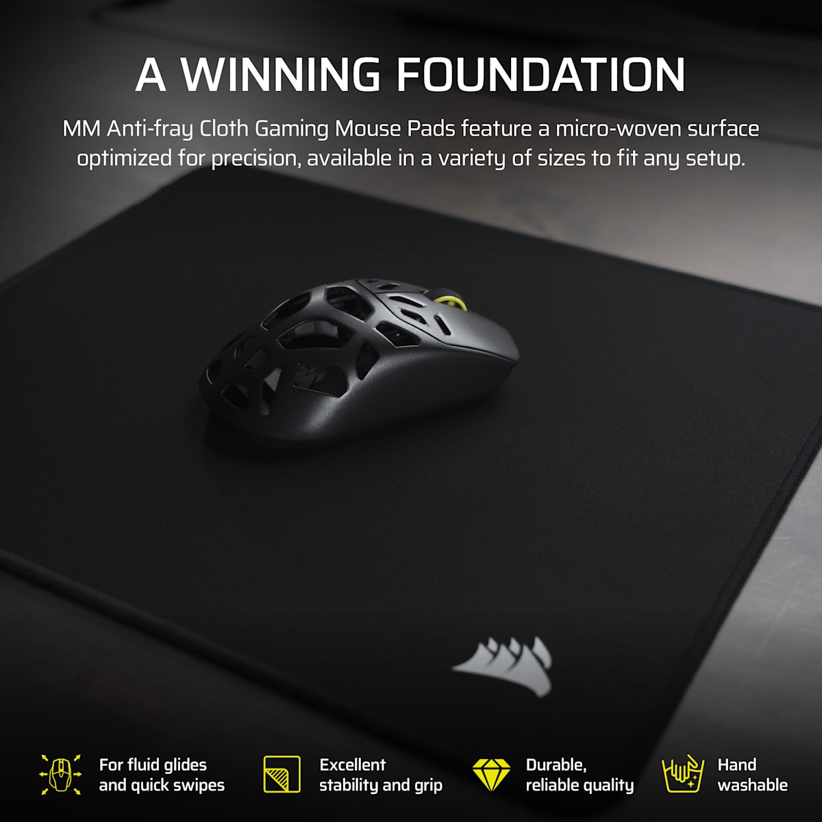 Corsair MM Anti-fray Cloth Gaming Mouse Pad, цвет: Чёрный / 3xl — фото 2