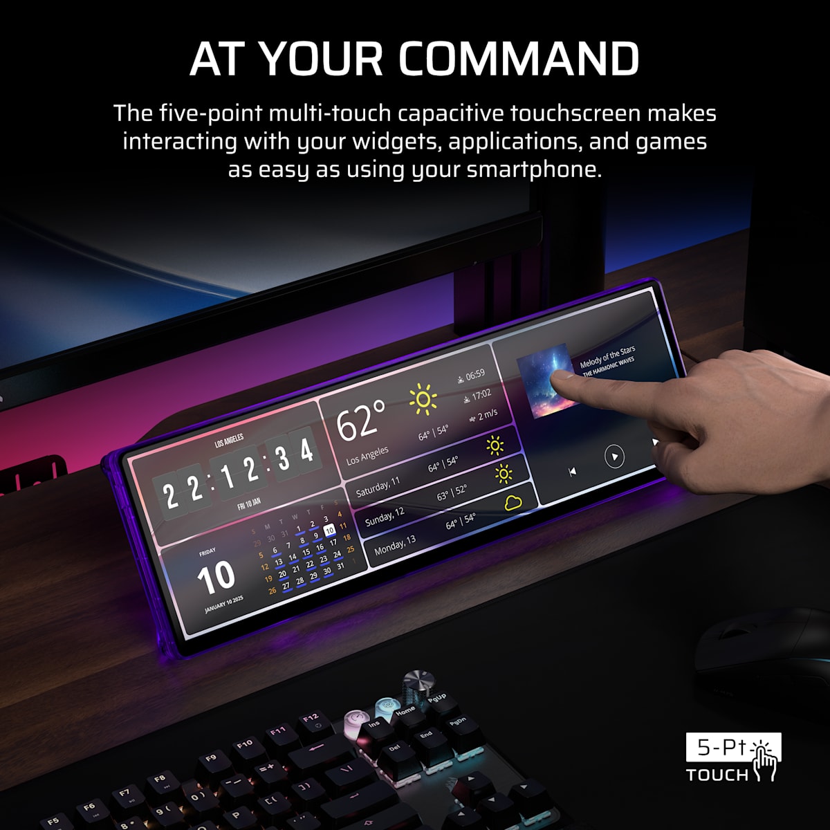 Corsair Xeneon Edge 14.5" LCD Touchscreen, цвет: Фиолетовый — фото 4