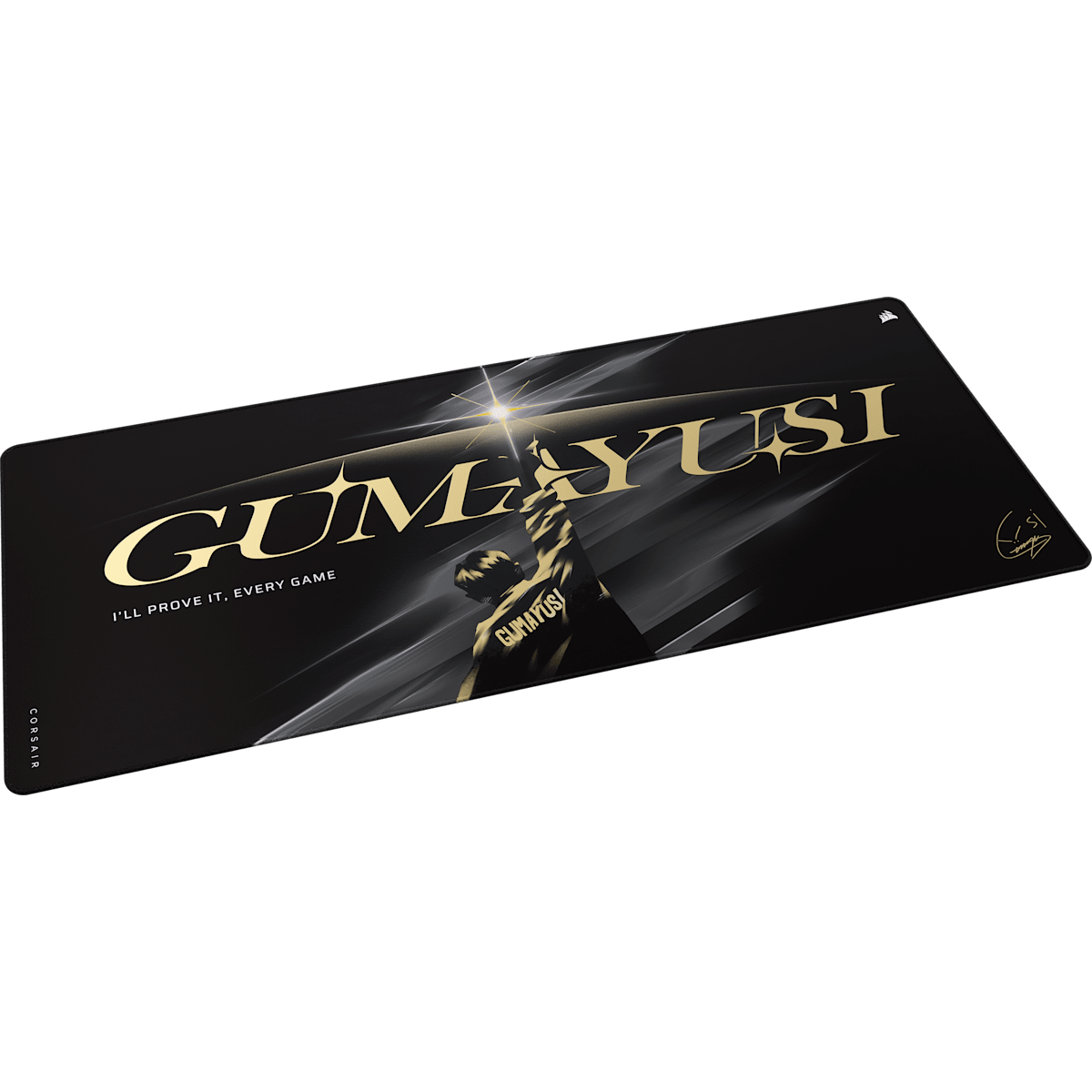 Коврик для мыши Corsair MM Anti-Fray Cloth Gaming Mouse Pad 2XL — Black/Gold — Gumayusi Limited Edition — фото 4