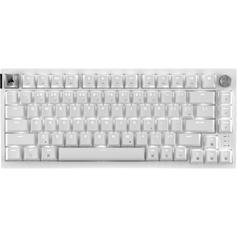 Corsair K65 Plus 75% RGB Mechanical Gaming Keyboard for Mac and PC – Frost White