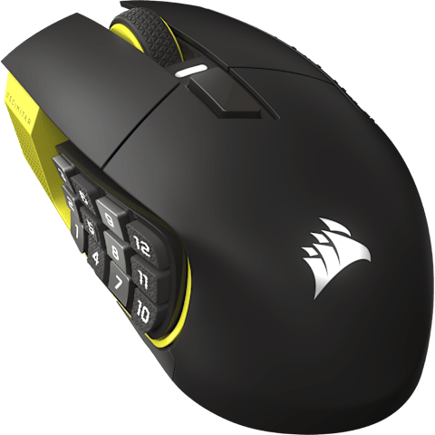 Corsair Scimitar Elite Wireless SE MMO Gaming Mouse, цвет: Чёрный жёлтый