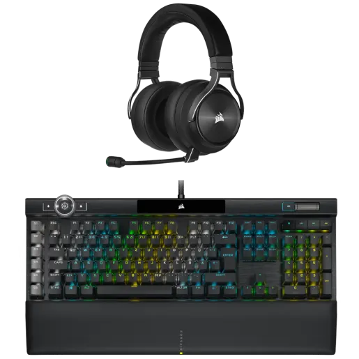 Corsair Premium Gaming-Bundle: Virtuoso XT Headset und K100 OPX Tastatur