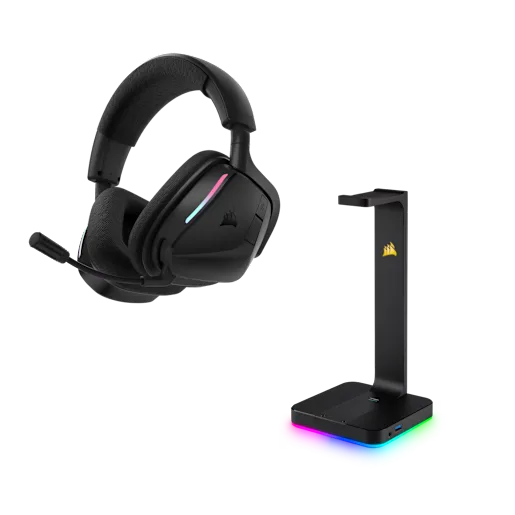 CORSAIR Void Wireless v2 Gaming headset and ST100 Headset Stand