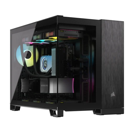 CORSAIR 2500X Micro ATX Dual Chamber PC Case - Black/Obsidian Aluminum