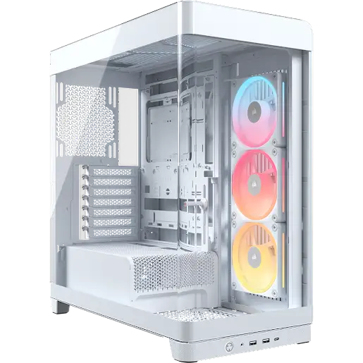 CORSAIR FRAME 4500X LX-R RGB iCUE LINK Panoramic Glass Mid-Tower PC Case - White