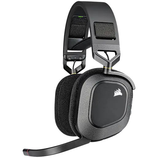 CORSAIR Auriculares premium para juegos HS80 RGB WIRELESS con audio espacial, color carbón (EU) (Revival Series)