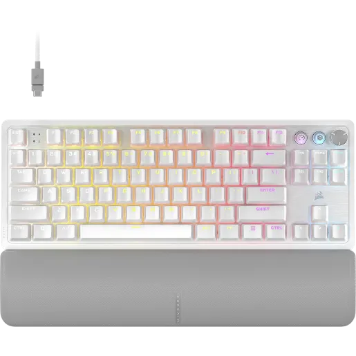CORSAIR K70 PRO TKL High-Performance Hall Effect Programmable Gaming Keyboard with Rapid Trigger - White