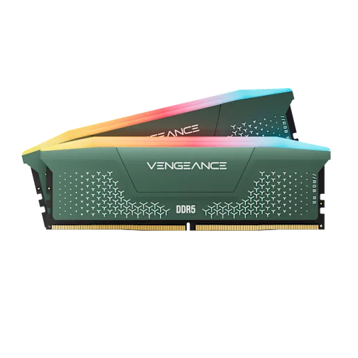 CORSAIR VENGEANCE® RGB RS 32GB (2 x 32GB) DDR5 DRAM Up To 6000MT/s CL38 AMD EXPO & Intel XMP Memory Kit - GREEN