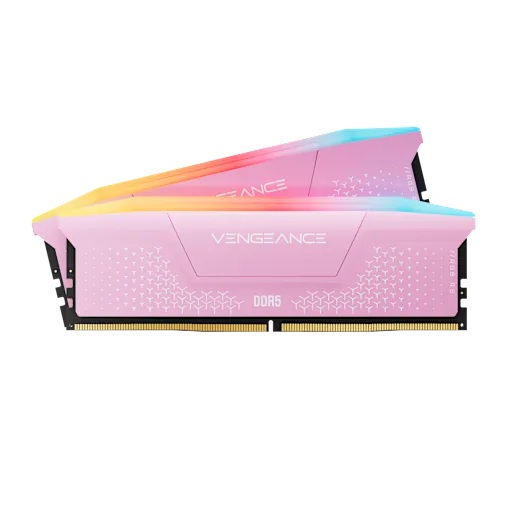CORSAIR VENGEANCE® RGB RS 32GB (2 x 16GB) DDR5 DRAM Up To 6000MT/s CL38 AMD EXPO & Intel XMP Memory Kit - PINK