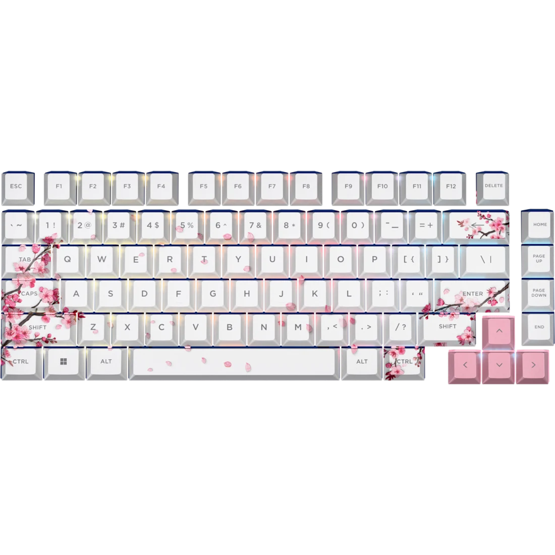 PBT Dye-Sublimated Keycap Mod Kit - Cherry Blossom - Thumbnail 2