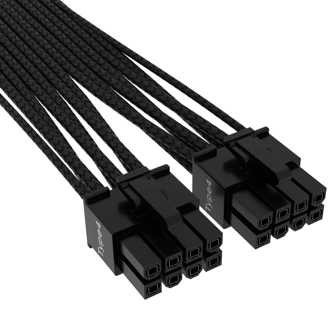 Premium Individually Sleeved 12+4pin PCIe Gen 5 12VHPWR 600W cable, Type 4, BLACK