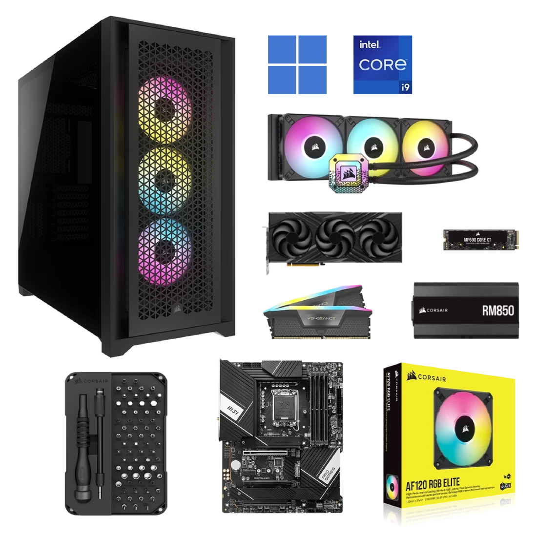 ELITE PRO BUILD KIT, i9-13900K, RTX 4080, 2TB M.2, 32GB DDR5, Win 11 Home.