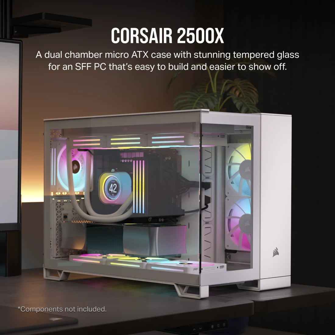 2500X Mid-Tower Dual Chamber PC Case - White