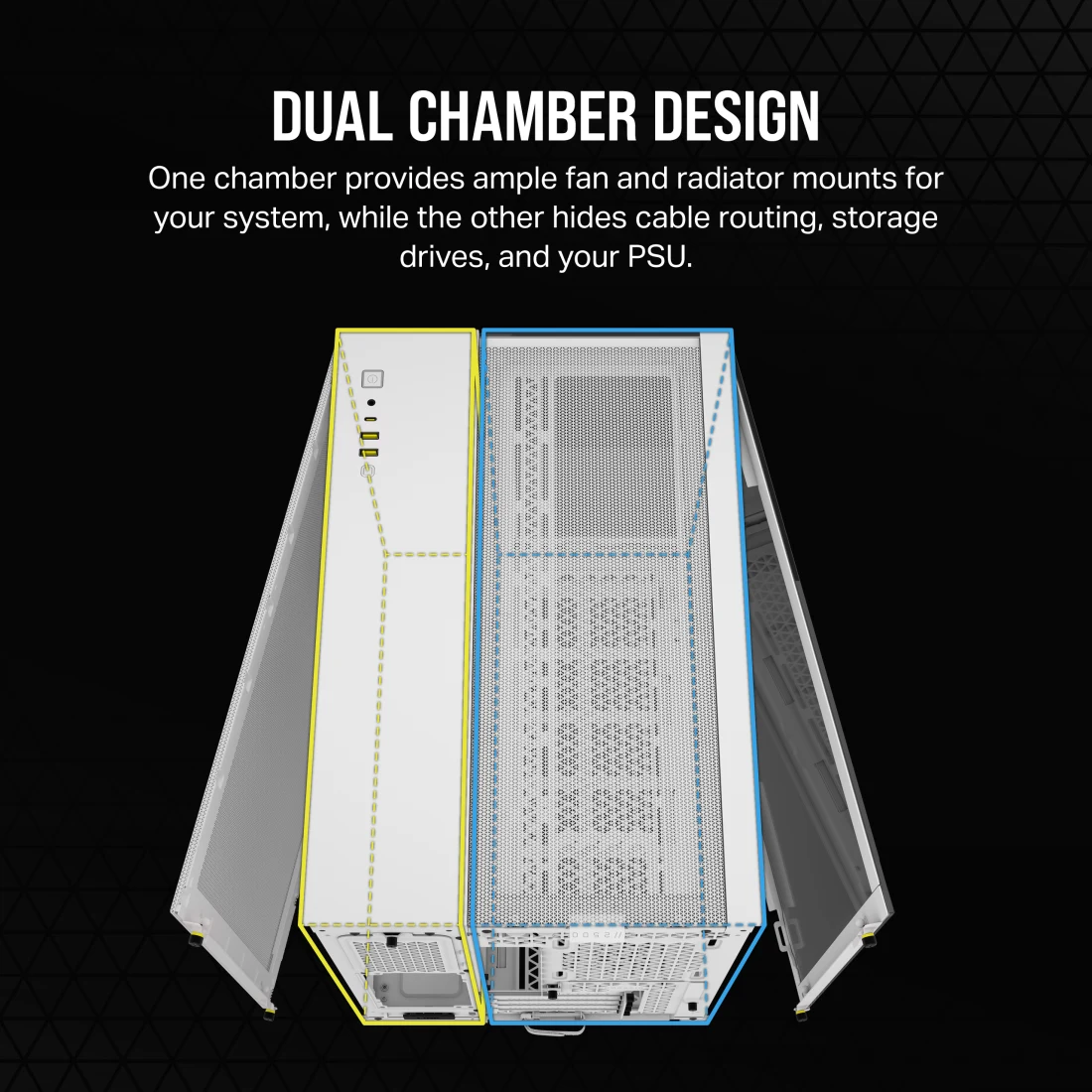 2500X Mid-Tower Dual Chamber PC Case - White
